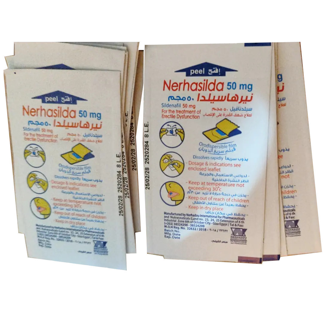 Nerhasilda 50mg Oral– Sildenafil 50mg 1 Box 16 Films (Oral Strips)